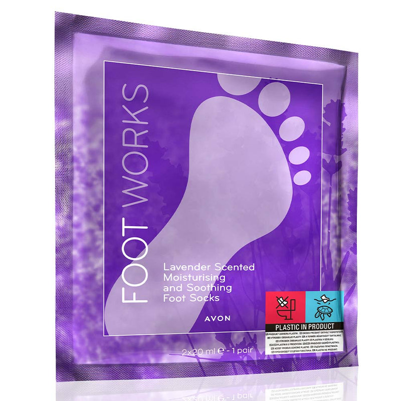 Foot Works Lavender Scented Moisturising and Soothing Foot Socks