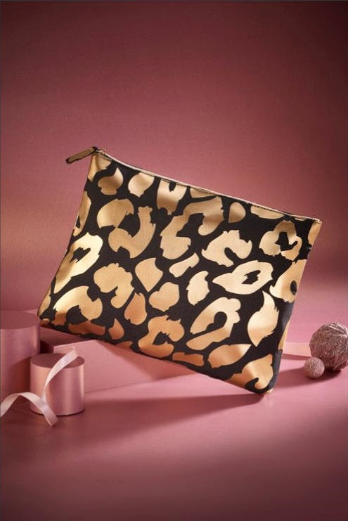 Large Leopard Print Cosmetic Pouch