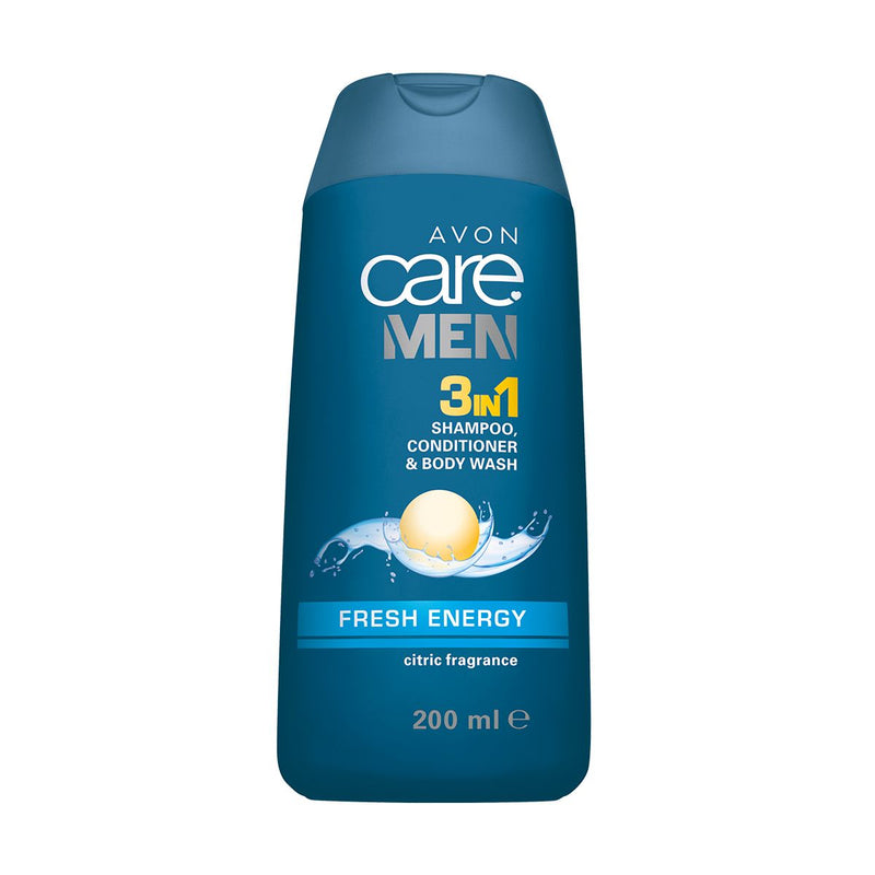 Avon Care Men Fresh Energy 3 in 1 Shampoo, Conditioner & Body Wash 200ml