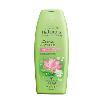 Naturals Basil & Lotus Flower 2 in 1 Shampoo & Conditioner 250ml