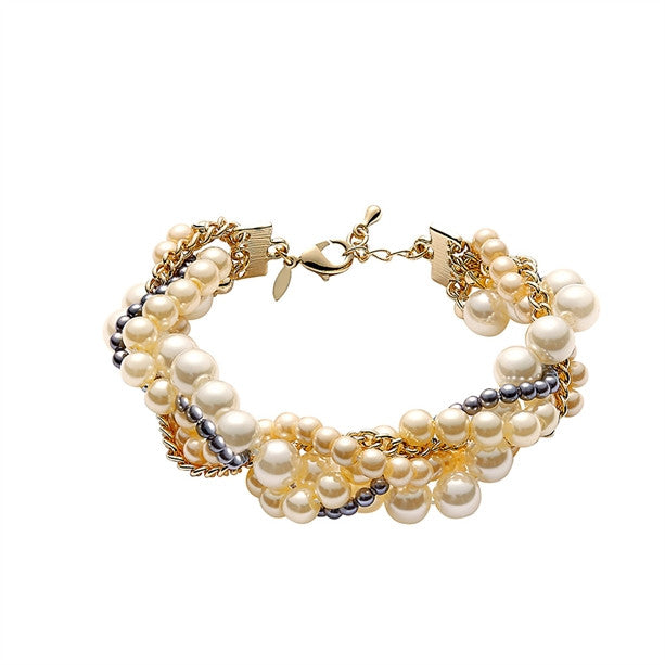 Olivia Plaited Pearl-Look Bracelet