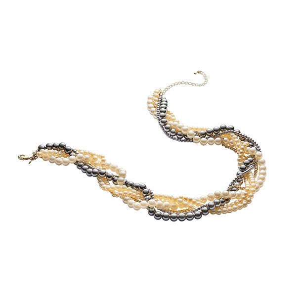 Olivia Plaited Pearl-Look Necklace